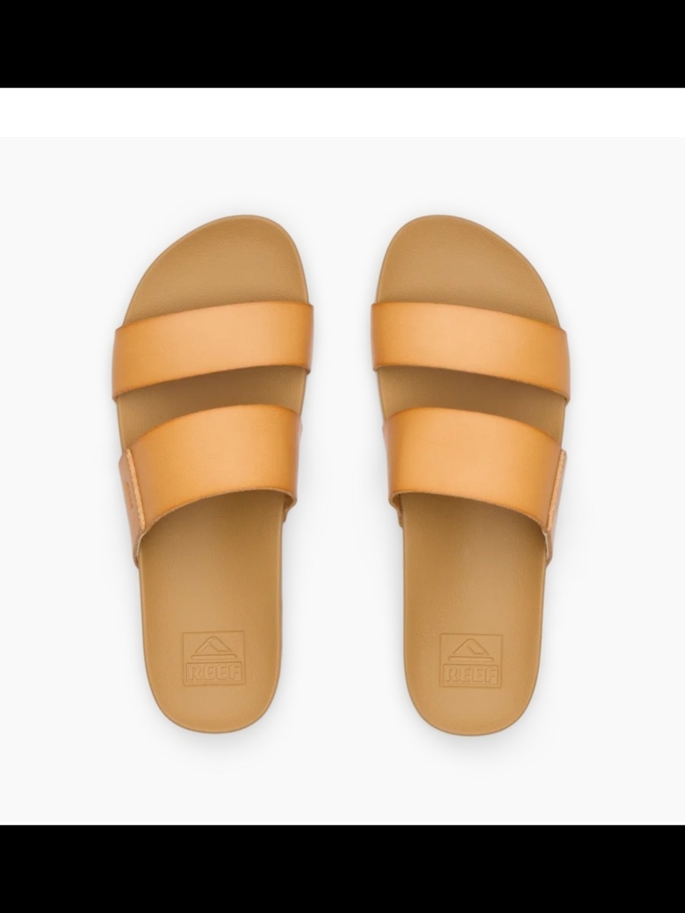 Reef Vista Natural Double-Strap Slide Sandals - Tan/Light Brown
